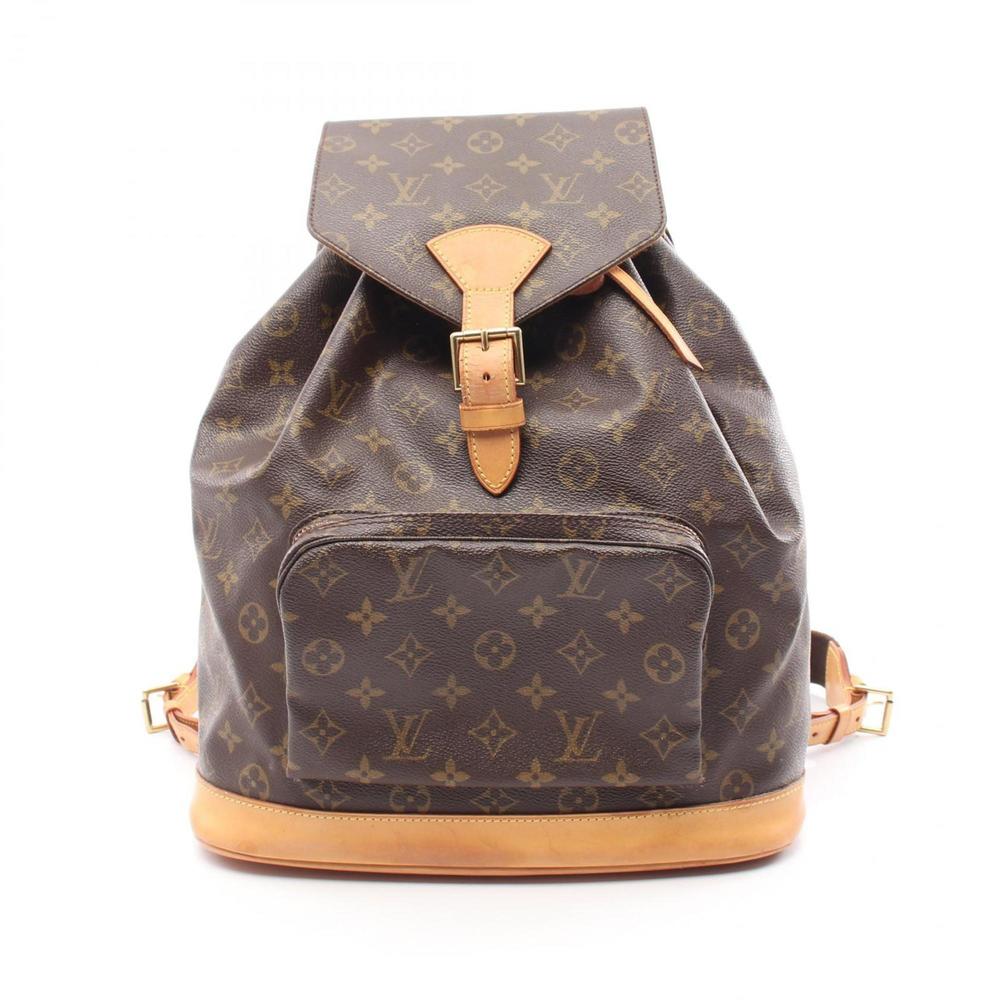 Louis Vuitton Montsouris GM Backpack Bag Coated Canvas Leather Monogram Women's - Picture 2 of 10